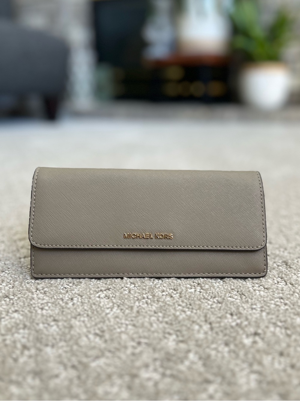 Michael Kors Large Saffiano Leather Snap-Front Wallet